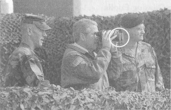 President Bush With Binoculars