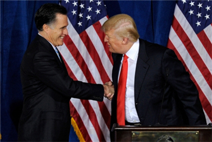 Donald Trump and Mitt Romney